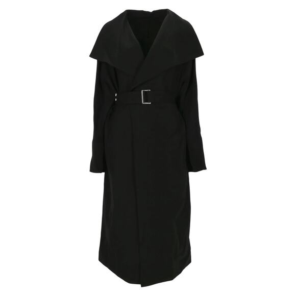 Totême Women's Signature Flowing Twill Trench Coat Black Pre-Fall '24 - Picture 1 of 16